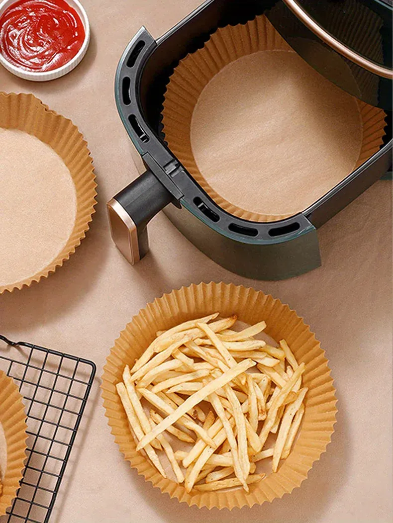 Papier Cuisson Air Fryer Jetable Lot de 50 Antiadhésif 20 cm