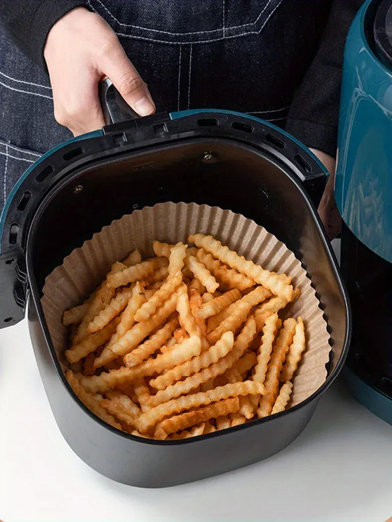 Papier Cuisson Air Fryer Jetable Lot de 50 Antiadhésif 20 cm