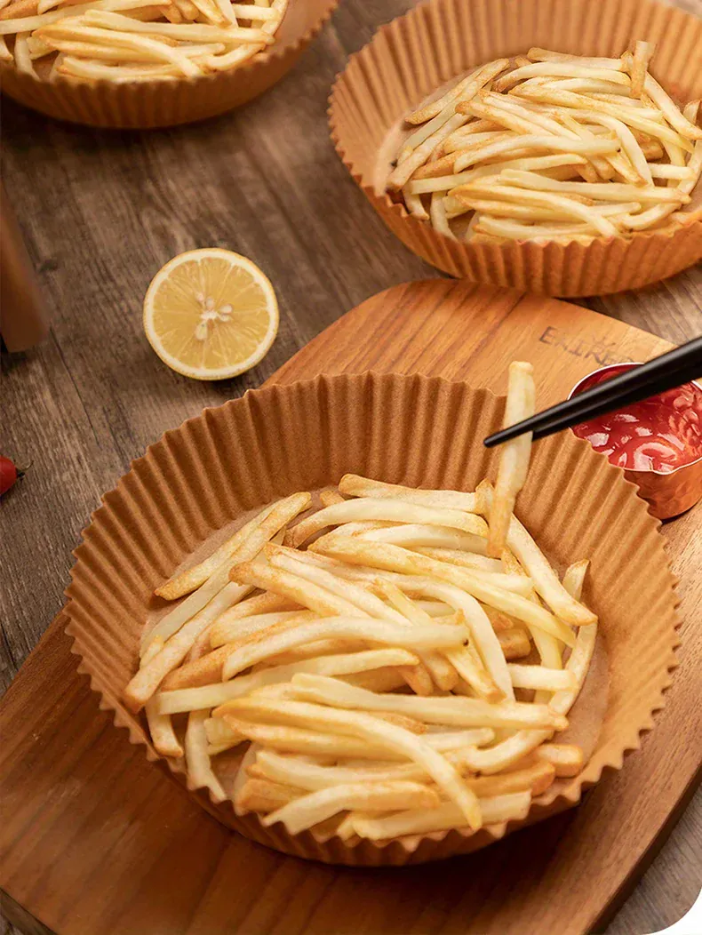 Papier Cuisson Air Fryer Jetable Lot de 50 Antiadhésif 20 cm