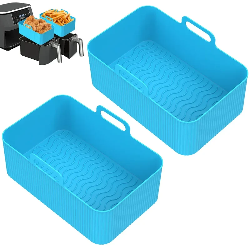 Moules Silicone Réutilisables Air Fryer - Lot de 2 Rectangulaires