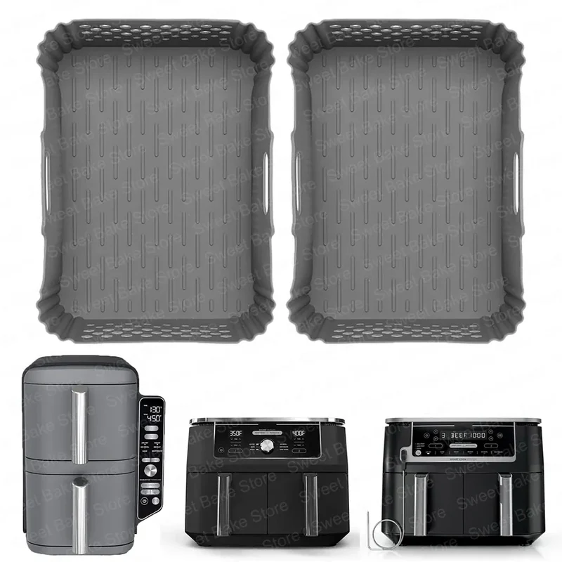 Moules Silicone Air Fryer Réutilisables Lot de 2 Antiadhésifs