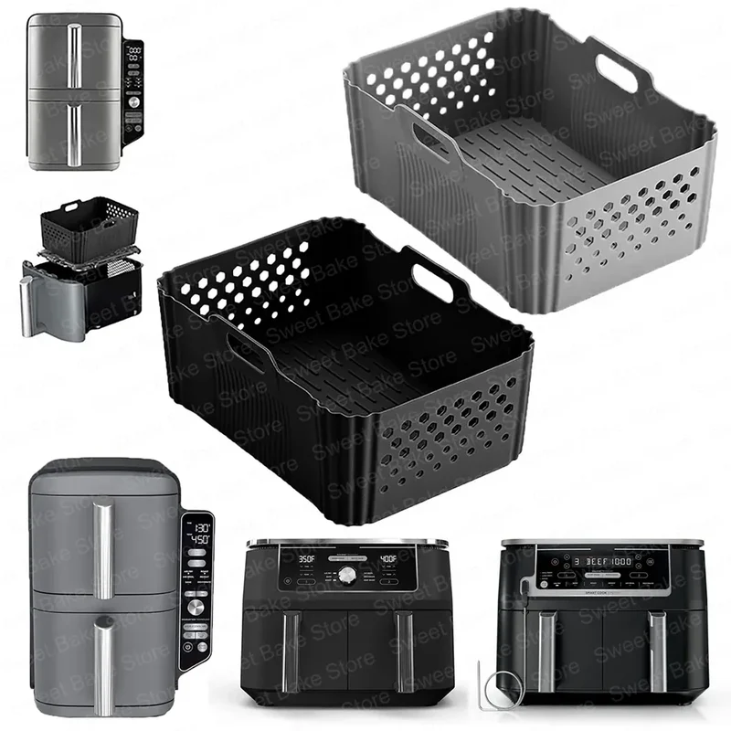 Moules Silicone Air Fryer Réutilisables Lot de 2 Antiadhésifs