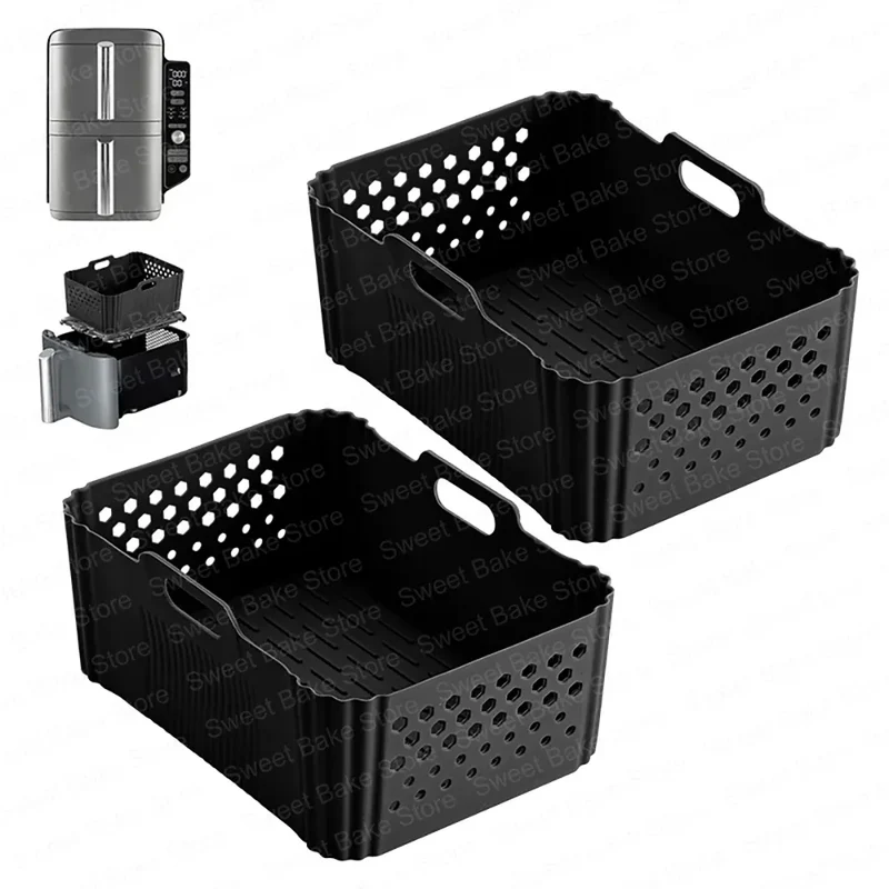 Moules Silicone Air Fryer Réutilisables Lot de 2 Antiadhésifs