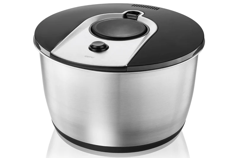 Essoreuse à salade Gefu PUSH IT en acier inoxydable 5L