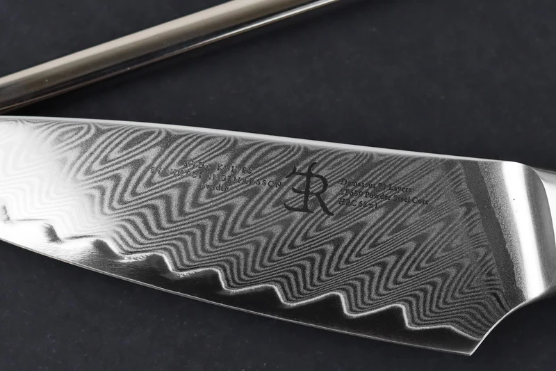 Couteau d'office 9,5cm Ryda Knives ST650 Damas et manche en olivier