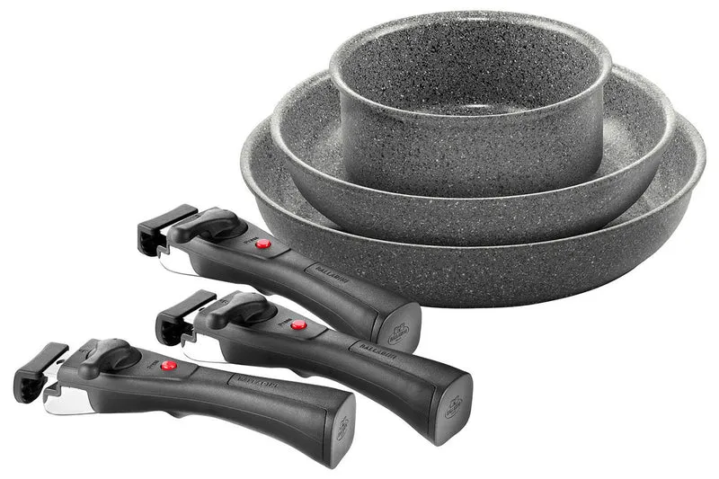 Set de cuisson 6 pièces Ballarini Torre 1 poêle 24cm + 1 poêle 28cm + 1 casserole 16cm + 3 poignées amovibles