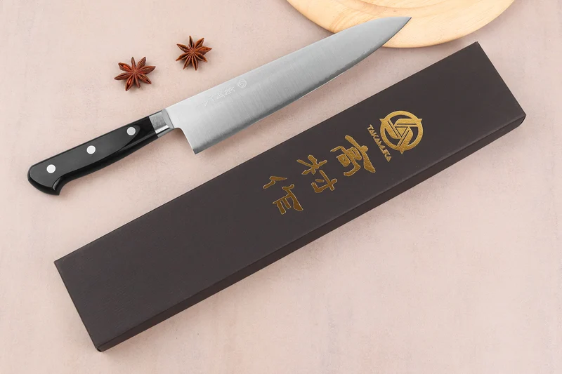 Couteau de chef 21cm japonais artisanal Takamura VG10 poli