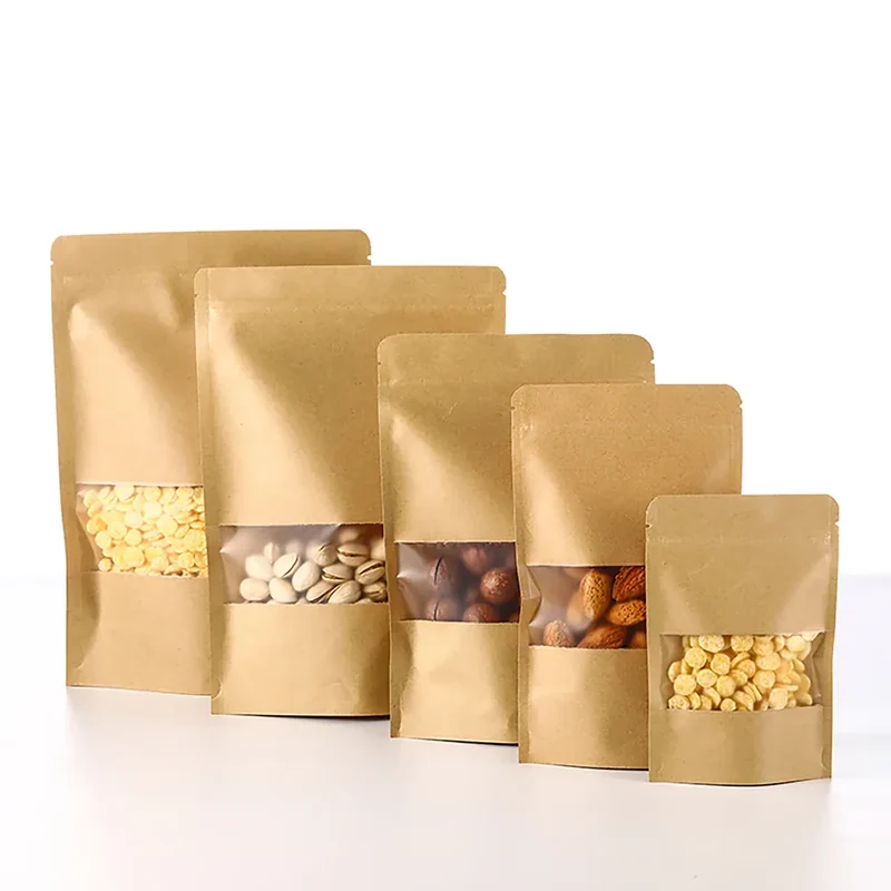 Sachets Kraft avec Fenêtre - Lot de 100