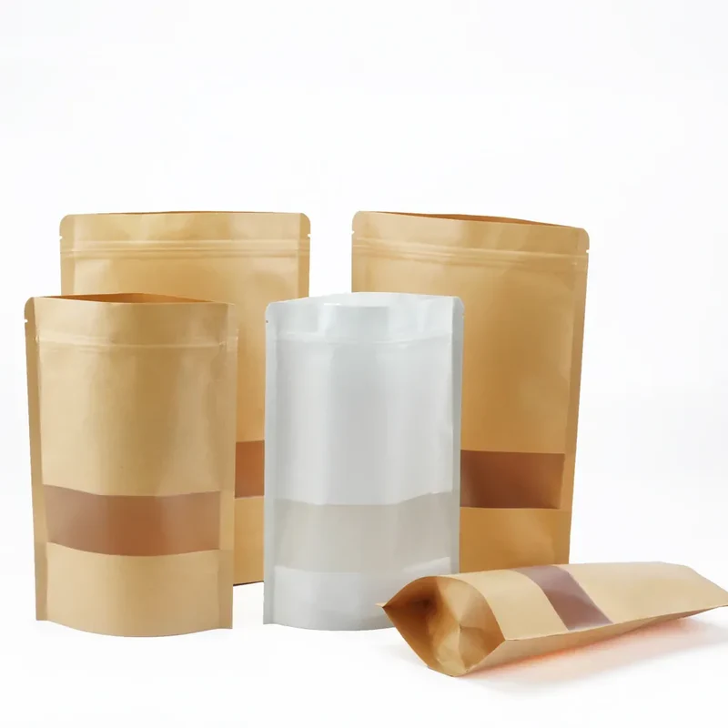 Sachets Kraft avec Fenêtre - Lot de 100