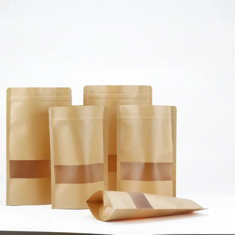 Sachets Kraft avec Fenêtre - Lot de 100