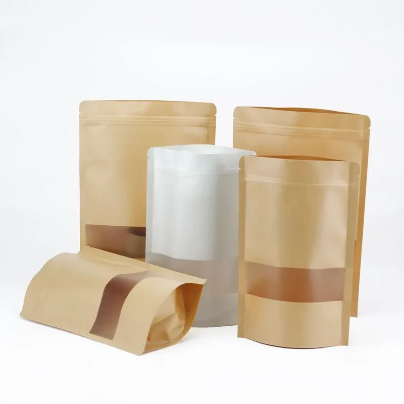 Sachets Kraft avec Fenêtre - Lot de 100