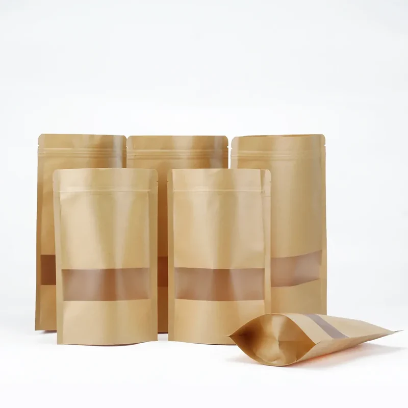 Sachets Kraft avec Fenêtre - Lot de 100