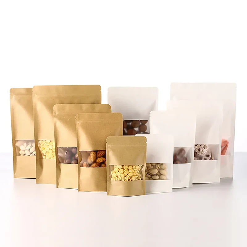 Sachets Kraft avec Fenêtre - Lot de 100