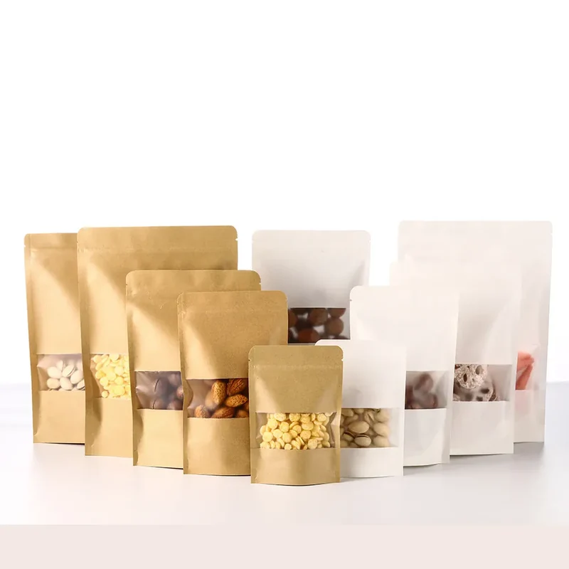 Sachets Kraft avec Fenêtre - Lot de 100