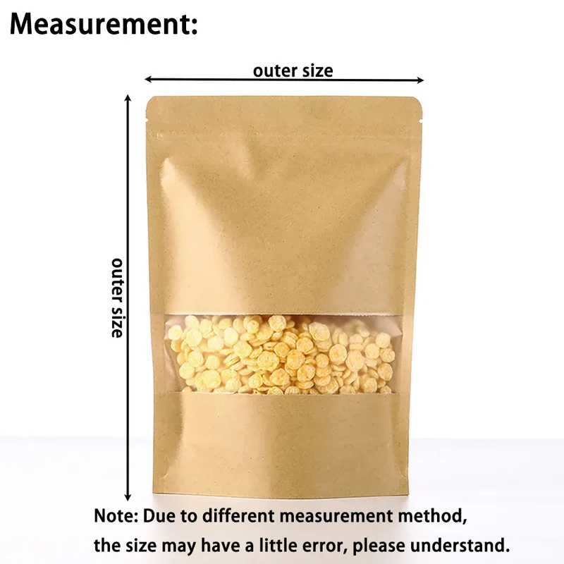 Sachets Kraft avec Fenêtre - Lot de 100