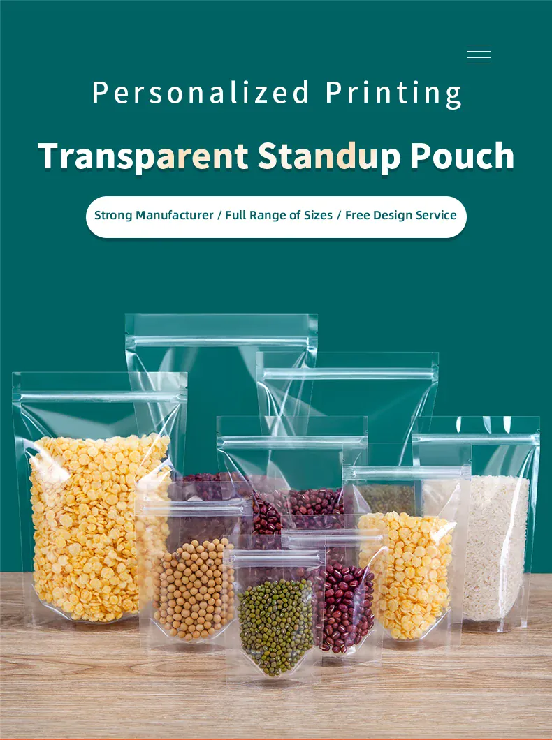 Sachets Zip Alimentaires Transparent 100 pièces Réutilisables