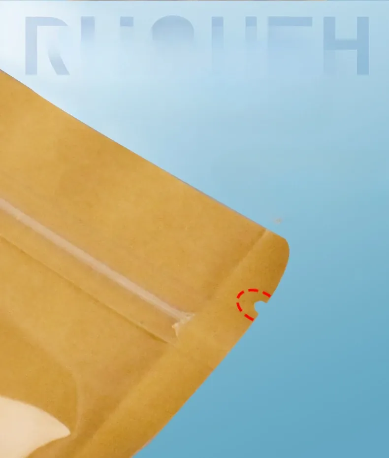 Sachets Kraft Ziplock Transparent - Lot de 100