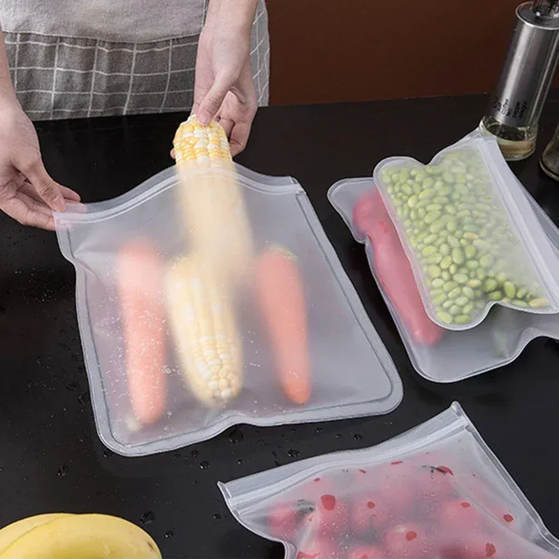 Sachets Silicone Réutilisables Lot de 10 Hermétiques BPA Free