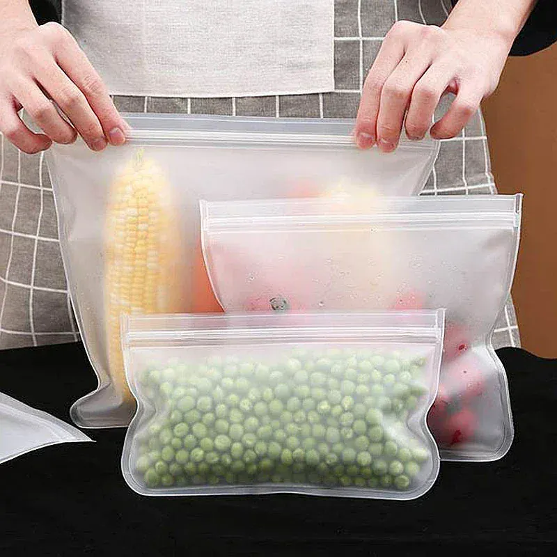 Sachets Silicone Réutilisables Lot de 10 Hermétiques BPA Free
