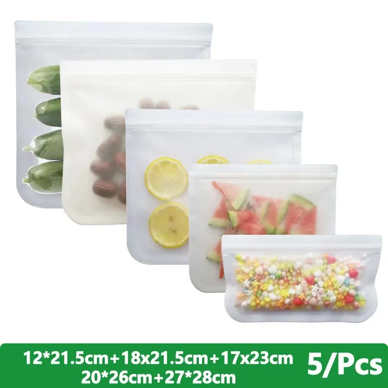 Sachets Silicone Réutilisables Lot de 10 Hermétiques BPA Free