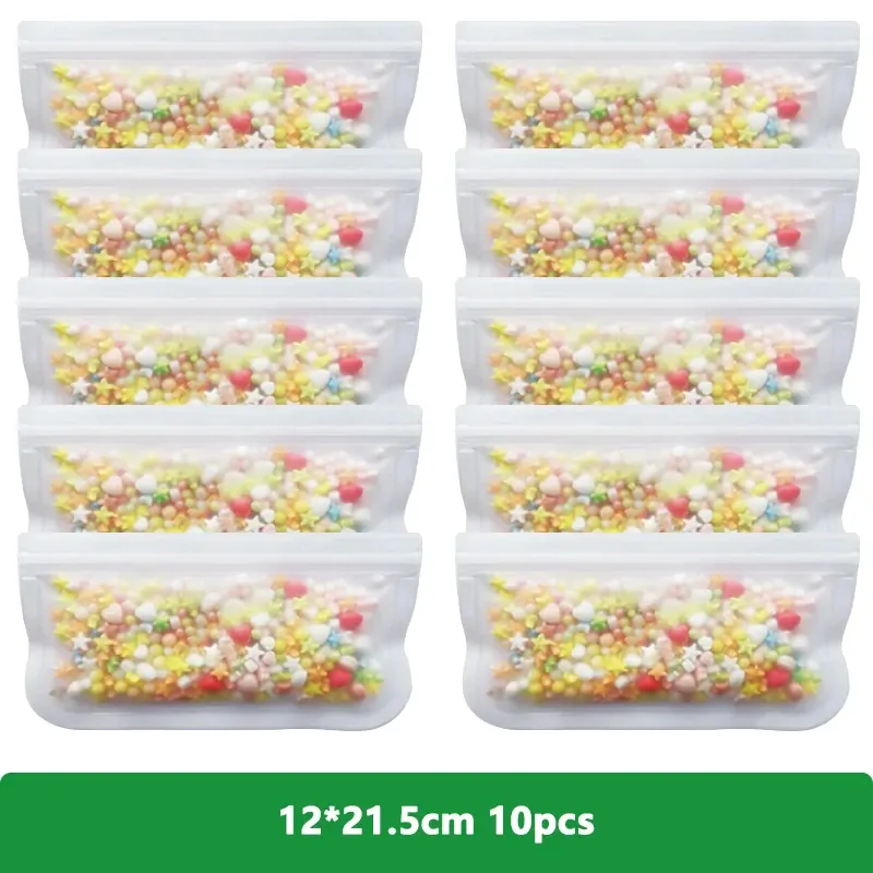 Sachets Silicone Réutilisables Lot de 10 Hermétiques BPA Free