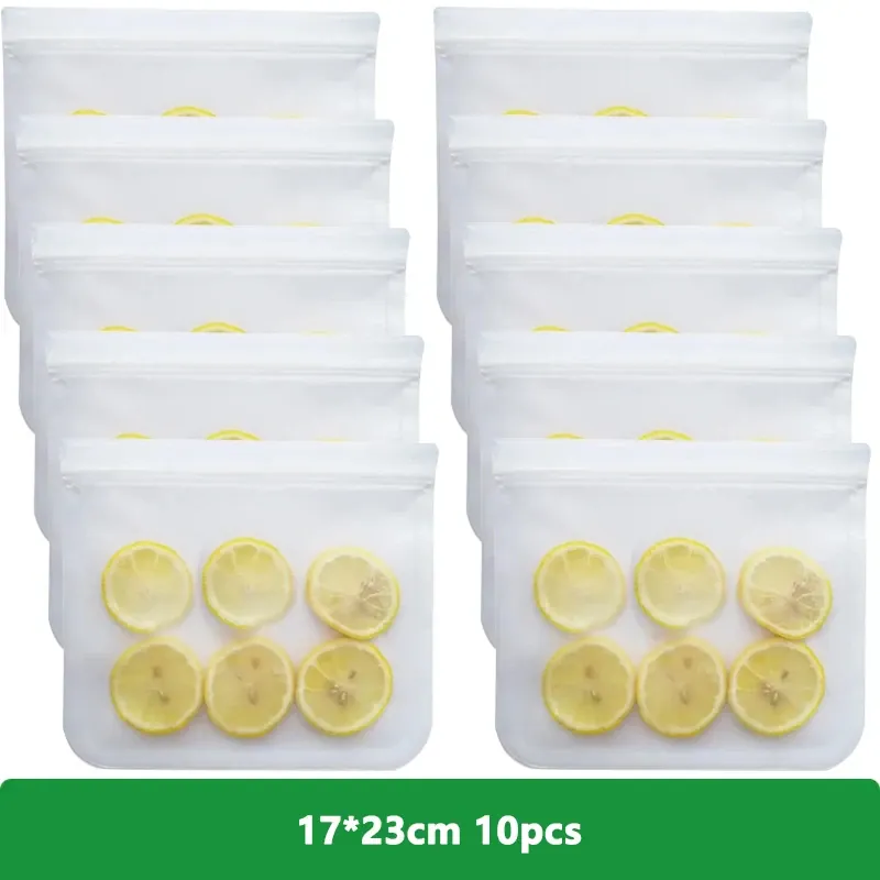 Sachets Silicone Réutilisables Lot de 10 Hermétiques BPA Free