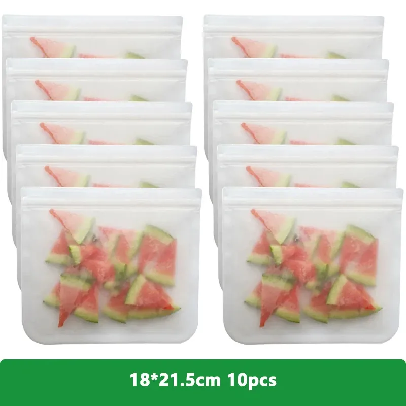 Sachets Silicone Réutilisables Lot de 10 Hermétiques BPA Free