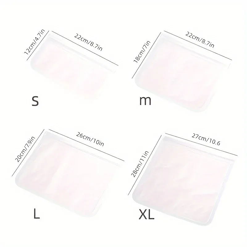 Sachets Silicone Réutilisables Anti-Fuite - Lot de 10 pièces