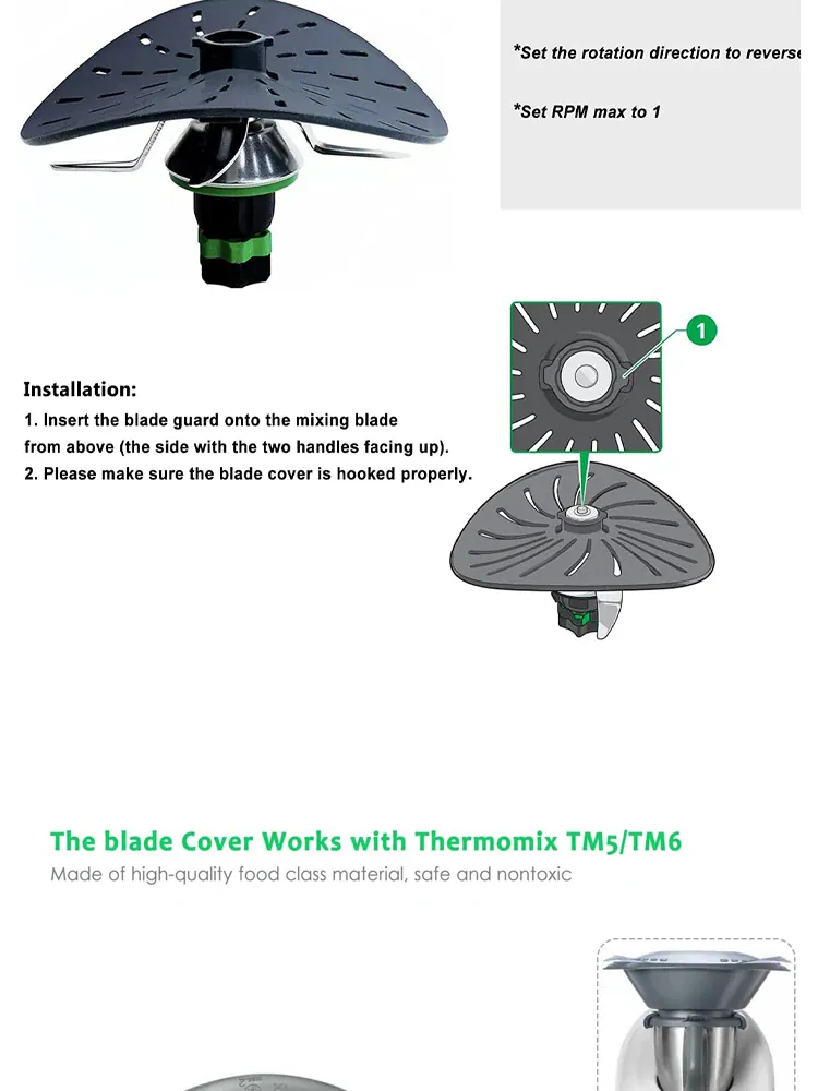 Couvre Lames Thermomix TM5 TM6 TM31 - Protège-Lame Cuisson Lente