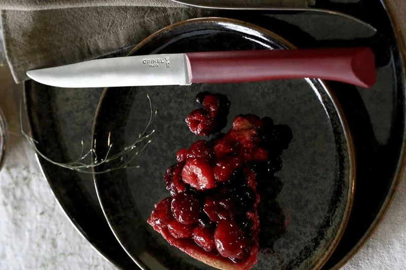 Couteau de table Opinel Bon Appétit + lame 11cm en inox manche en polymère grenat
