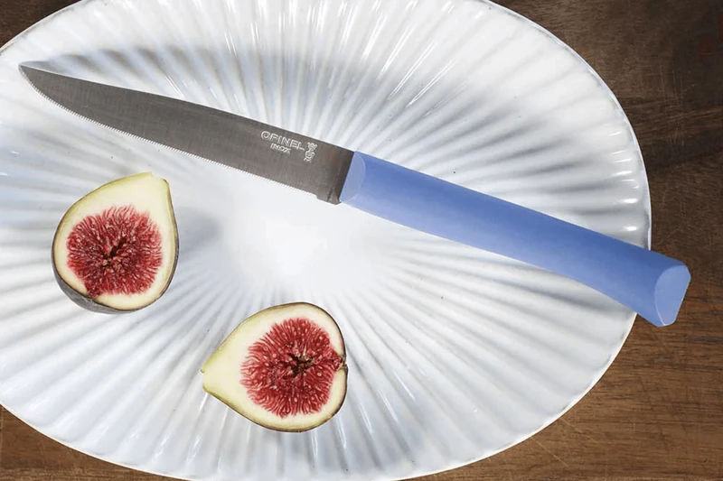 Couteau de table Opinel Bon Appétit + lame 11cm en inox manche en polymère bleu
