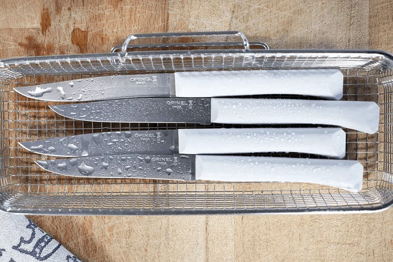 Coffret 4 couteaux de table Opinel Bon Appétit + lame 11cm en inox manche en polymère nuage
