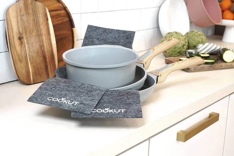 L'Incroyable Kit Cookut 2 poêles et 1 casserole à poignée amovible - perle