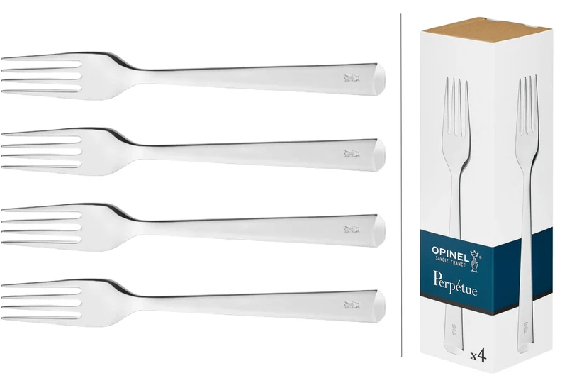 Boîte de 4 fourchettes de table Opinel Perpétue tout en acier inox