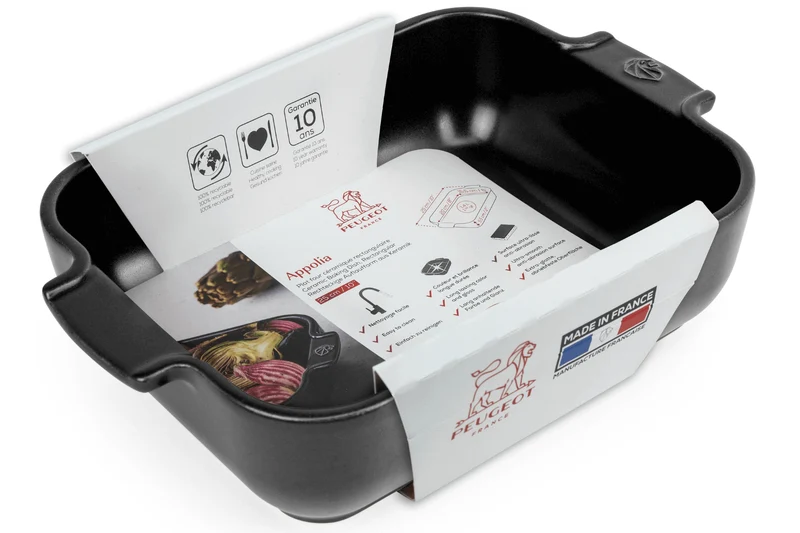 Plat four rectangle Peugeot Appolia en céramique noire satinée