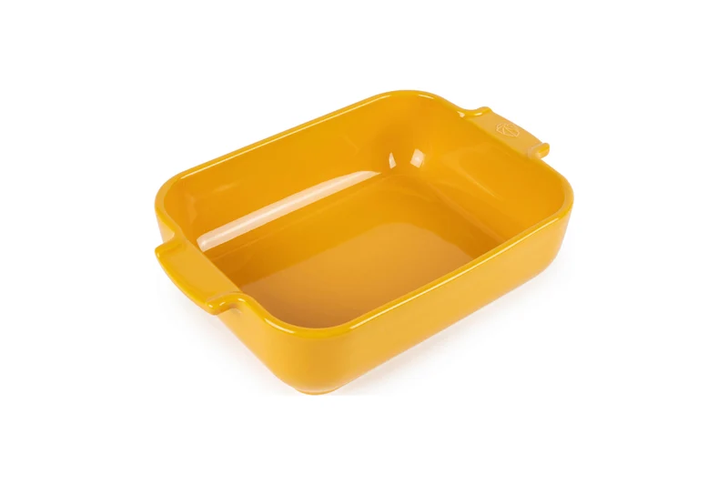 Plat four rectangle Peugeot Appolia en céramique jaune safran