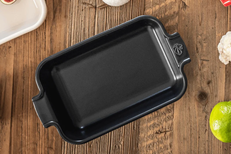 Plat four rectangle Peugeot Appolia en céramique ardoise 18x12x4,5cm