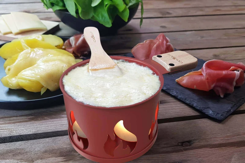 Service à raclette à la bougie Cookut Lumi édition limitée services poêlons et spatules pour 2