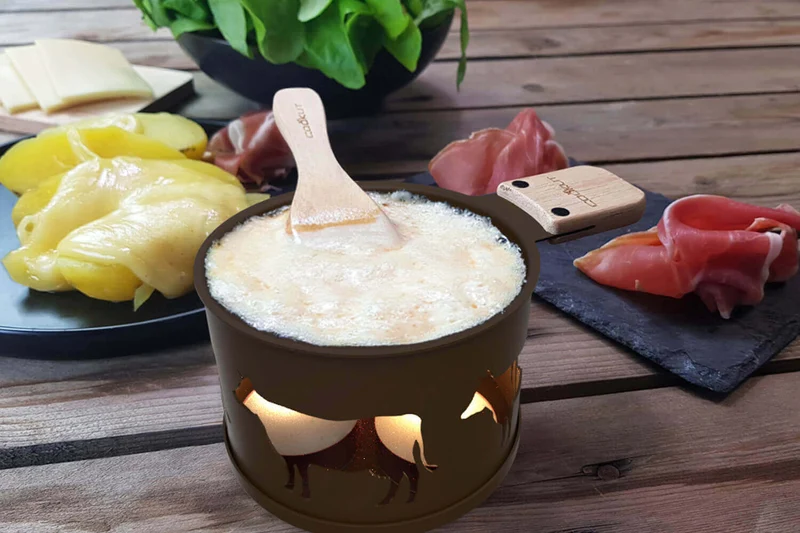 Service à raclette à la bougie Cookut Lumi édition limitée services poêlons et spatules pour 2