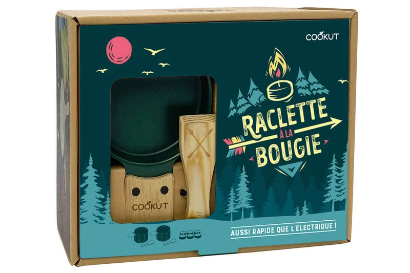 Service à raclette à la bougie Cookut Lumi édition limitée services poêlons et spatules pour 2