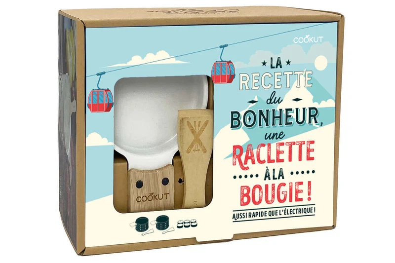 Service à raclette à la bougie Cookut Lumi édition limitée services poêlons et spatules pour 2