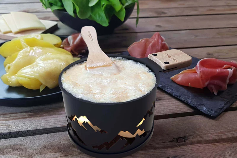 Service à raclette à la bougie Cookut Lumi édition limitée services poêlons et spatules pour 2