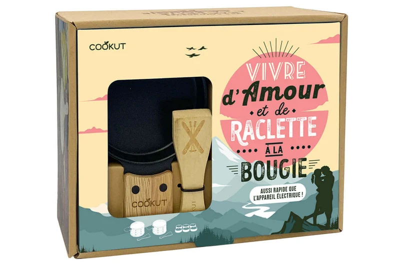 Service à raclette à la bougie Cookut Lumi édition limitée services poêlons et spatules pour 2
