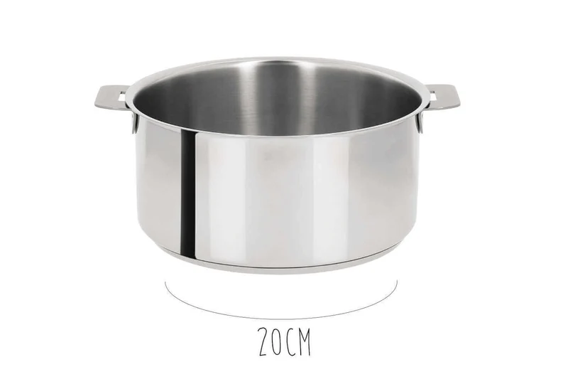 Set de 3 casseroles Cristel Mutine Amovible en inox 16 à 20cm - Poignée couleur incluse