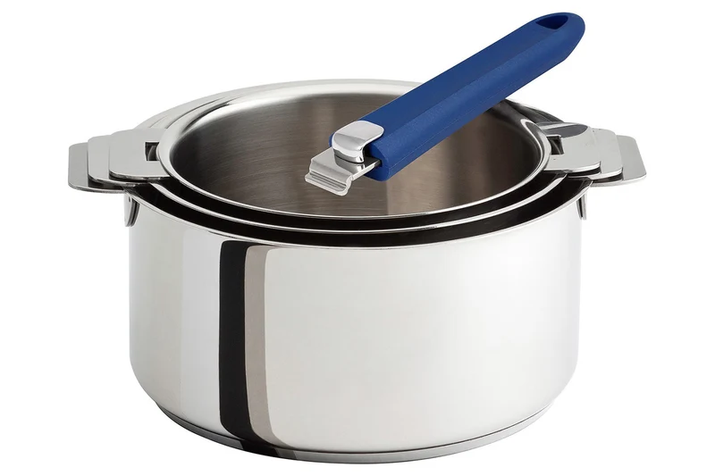 Set de 3 casseroles Cristel Mutine Amovible en inox 16 à 20cm - Poignée couleur incluse