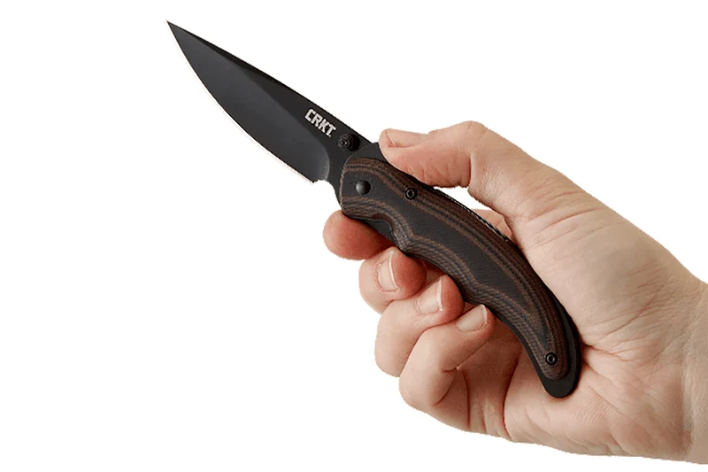 Couteau pliant CRKT Endorser manche G10 noir marron strié 10,5cm