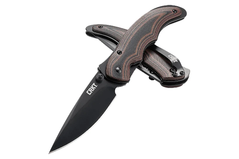 Couteau pliant CRKT Endorser manche G10 noir marron strié 10,5cm