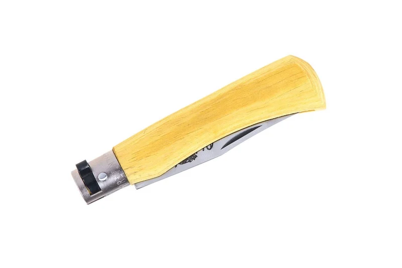Couteau artisanal Old Bear Full Color jaune manche bois d'Ayous stratifié