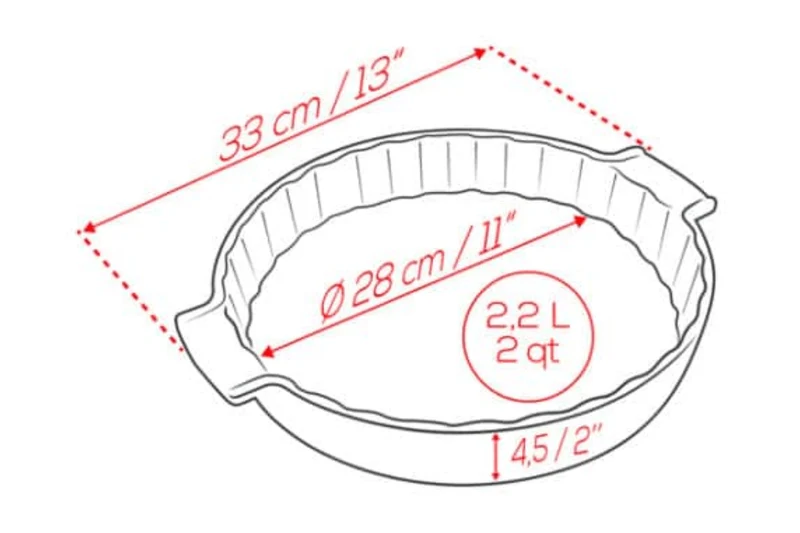 Tourtière Peugeot Appolia en céramique ardoise diamètre 28cm