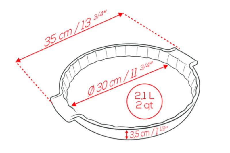 Plat à tarte Peugeot Appolia en céramique ardoise diamètre 30cm